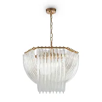 Люстра подвесная Онда (Onda) FR5182PL-06FG Freya прозрачная на 6 ламп, основание золотое в стиле современный Люстра подвесная Онда (Onda) FR5182PL-06FG Freya прозрачная на 6 ламп, основание золотое в стиле современный